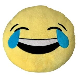 Emoji Pillow Laugh Crying Plush  Stuffed Yellow White Black Blue Joke Funny